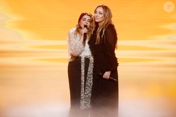 Exclusif - Julie Zenatti, Hélène Ségara - Enregistrement de l'émission "La grande soirée des comédies musicales", présentée par E.Gossuin et H.Segara et diffusée le 26 mars sur W9 © Christophe Clovis / Bestimage