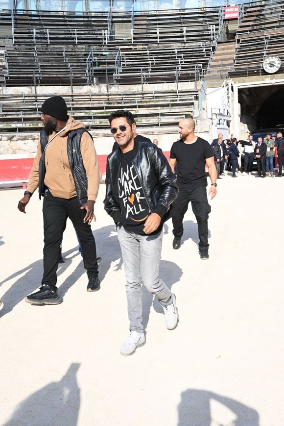 Exclusif - Jamel Debbouze participe à l'évènement "We care for All" sur le parvis des Arènes de Nîmes le 12 octobre 2022.
Rachid Bellak / Bestimage