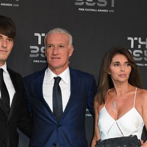 Didier Deschamps, sa femme Claude et son fils Dylan arrivent aux Best FIFA Football Awards 2018 au Royal Festival Hall, Londres, Royaume-Uni, le 24 septembre 2018. Photo by Christian Liewig/ABACAPRESS.COM