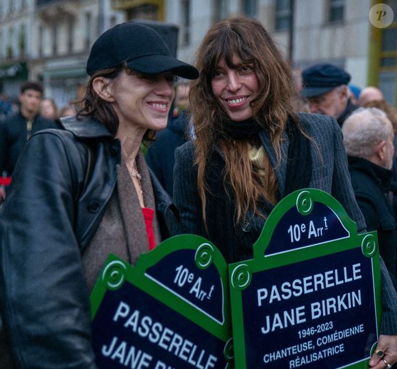 Charlotte Gainsbourg, Lou Doillon assistent à l'inauguration de la passerelle " Jane Birkin " à Paris, France. Photo par Denis Prezat/ABACAPRESS.COM