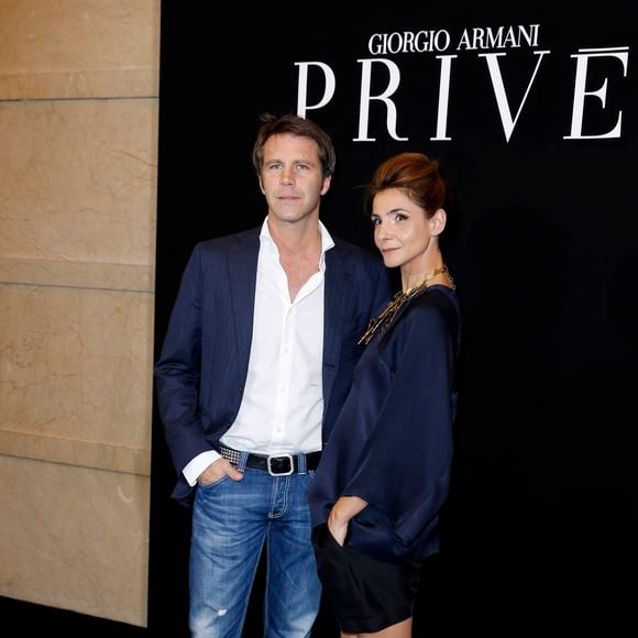 Le prince Emmanuel-Philibert de Savoie et la Princesse Clotilde de Savoie (Clotilde Courau) - Photocall du defile de mode Haute-Couture Automne-Hiver 2013/2014 "Armani" a Paris le 2 juillet 2013. OLIVIER BORDE / BESTIMAGE