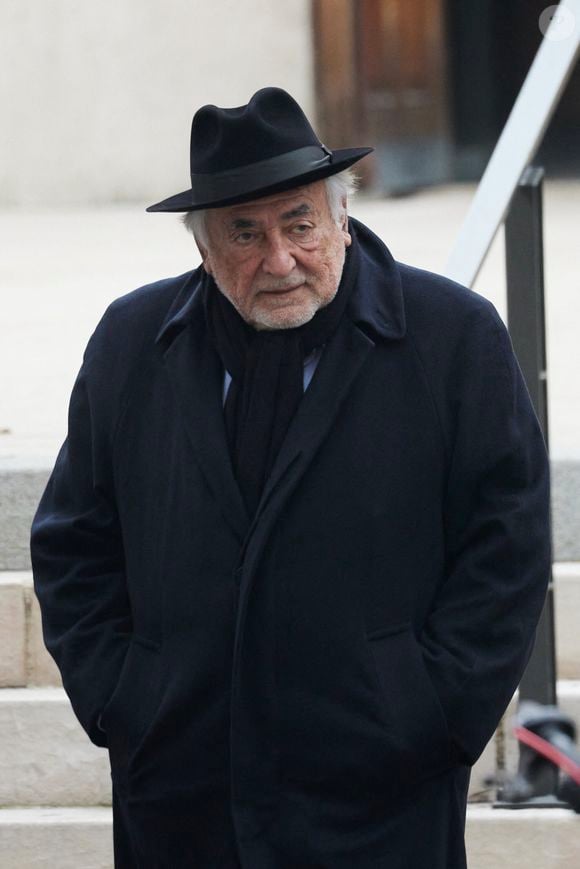Dominique Strauss-Kahn (DSK) - - Obsèques de Bernard Mourad en l'église Saint-Honoré-d'Eylau à Paris, France, le 17 janvier 2025. © Bestimage