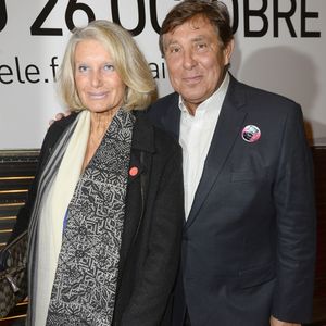Jean-Pierre Foucault et sa femme Evelyne - Inauguration "Le Train de la Télé" à Paris Gare de Lyon le 6 octobre 2014. COADIC GUIREC / BESTIMAGE