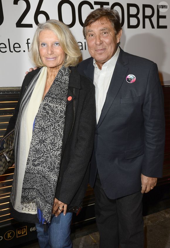 Jean-Pierre Foucault et sa femme Evelyne - Inauguration "Le Train de la Télé" à Paris Gare de Lyon le 6 octobre 2014. COADIC GUIREC / BESTIMAGE
