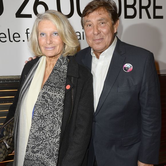 Jean-Pierre Foucault et sa femme Evelyne - Inauguration "Le Train de la Télé" à Paris Gare de Lyon le 6 octobre 2014. COADIC GUIREC / BESTIMAGE