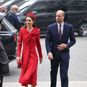 Le prince William, prince de Galles, et Catherine (Kate) Middleton, princesse de Galles  - La famille royale britannique célèbre le 76ème Commonwealth Day à l'abbaye de Westminster à Londres, le 10 mars 2025.