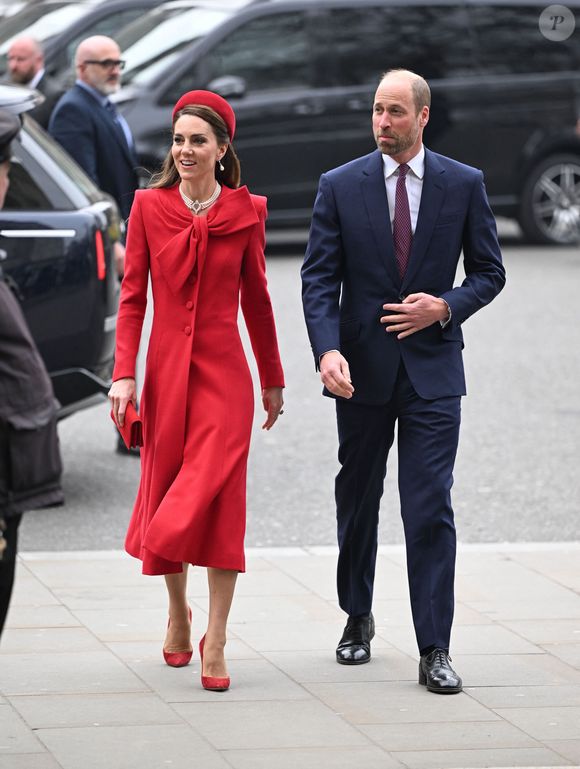 Le prince William, prince de Galles, et Catherine (Kate) Middleton, princesse de Galles  - La famille royale britannique célèbre le 76ème Commonwealth Day à l'abbaye de Westminster à Londres, le 10 mars 2025.