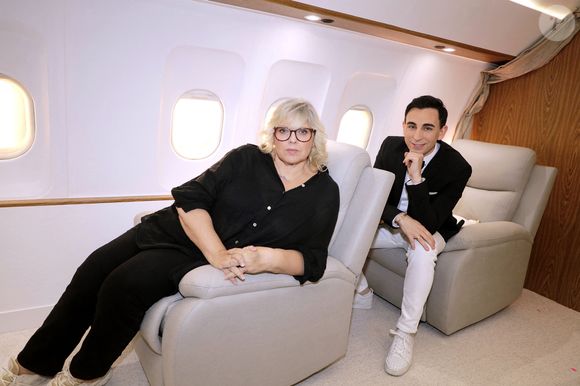 Exclusif - Laurence Boccolini et Jordan de Luxe lors de l'enregistrement de l'émission "Le Jet De Luxe" à Paris