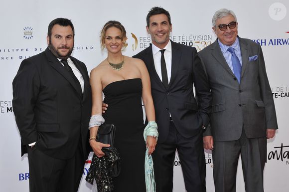 Laurent Ournac, Geraldine Lapalus, Patrick Guerineau et Thierry Heckendorn (Serie "Camping Paradis") - Ceremonie d'ouverture du 53eme festival de Monte Carlo au Forum Grimaldi a Monaco, le 9 juin 2013.