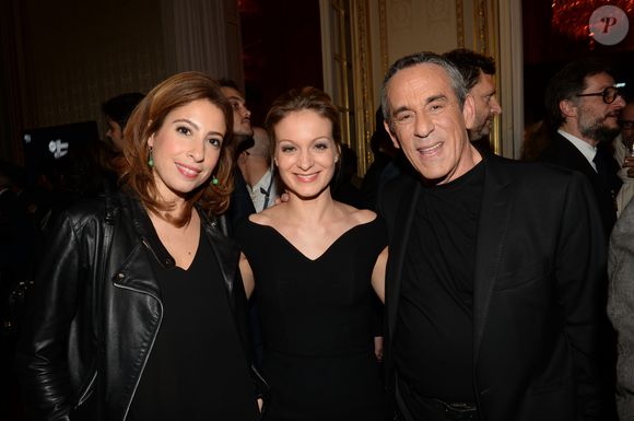 Exclusif - Léa Salamé, Thierry Ardisson et sa femme Audrey Crespo-Mara - Intérieur - Cérémonie des "GQ 2015, Les Hommes de l'Année" au Shangri-La Hotel à Paris, le 25 janvier 2016. © Rachid Bellak/Bestimage
