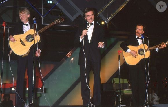 Les Charlots, Gérard Rinaldi, Jean Sarrus et Jean-Guy Fechner, en 1988 (Archives). JLPPA / Bestimage