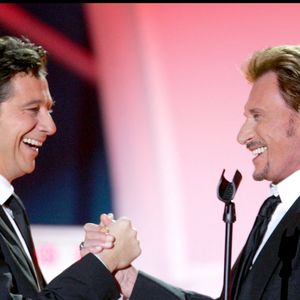 Archives - Laurent Gerra et Johnny Hallyday dans l'émission "Tenue de soirée" à Nantes Guillaume Gaffiot/Bestimage