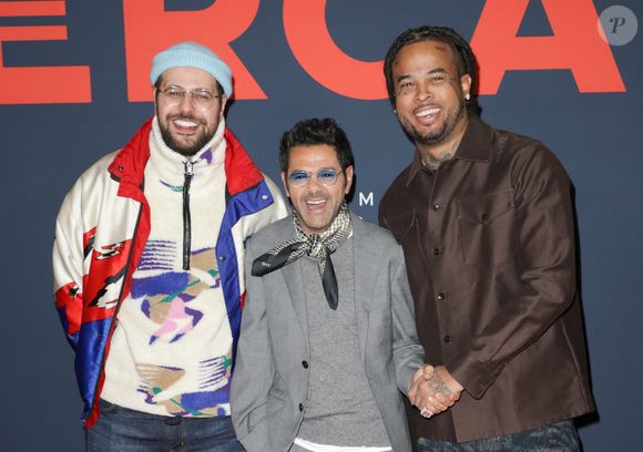 Hakim Jemili, Jamel Debbouze et Kalash - Première du film "Mercato" au cinéma "Le Grand Rex" à Paris, le 17 février 2025.
© Guirec Coadic/Bestimage