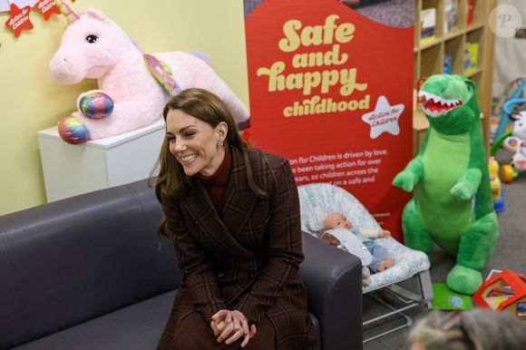 Catherine (Kate) Middleton, princesse de Galles, visite une unité mère-enfant (MBU) d'Action for Children à la prison HMP Styal de Wilmslow, Royaume Uni, le 11 février 2025. © Phil Noble/WPA-Pool/Bestimage