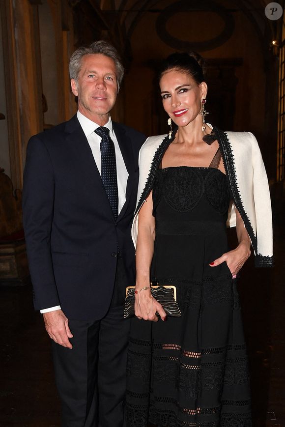 Emanuele Filiberto et Adriana Abascal au dîner de gala pour le concert d'Omar Harfouch au Parlement italien. Italie, Rome le 29 avril 2025. Photo par IPA/ABACAPRESS.COM