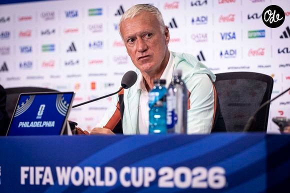 Didier Deschamps, sélectionneur de l'équipe de France, lors de la conférence de presse au stade de Philadelphie, le 21 juin 2026 à Philadelphie, en Pennsylvanie. Elyxandro Cegarra / PsnewZ / Bestimage