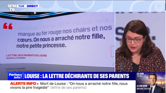 Julie Hammet et ses confrères interrompus sur BFMTV, alors qu'ils revenaient sur le meurtre de la petite Louise.