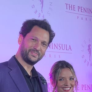 Eric Antoine et son épouse, Gennifer Antoine, lors de la soirée Octobre Rose organisée à l'hôtel Peninsula à Paris. © DR : Tiffany IACOMACCI