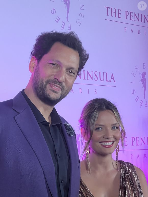 Eric Antoine et son épouse, Gennifer Antoine, lors de la soirée Octobre Rose organisée à l'hôtel Peninsula à Paris. © DR : Tiffany IACOMACCI
