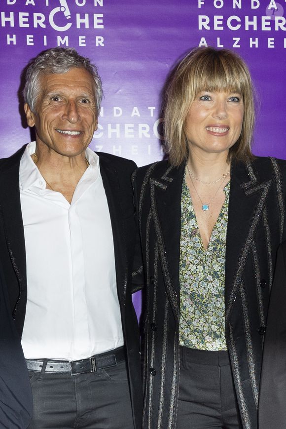 Nagui et sa femme Mélanie Page - Photocall du Gala de la Fondation Recherche Alzheimer placée sous le signe de l'émotion et du partage avec un concert unique sur le thème "2 générations chantent pour la 3ème" à l'Olympia à Paris le 17 mars 2025. © Olivier Borde - Bertrand Rindoff/Bestimage