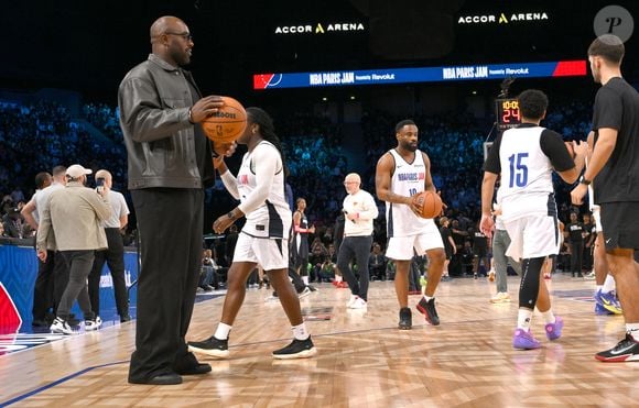 Teddy Riner - Match de gala NBA Jam team Teddy Riner contre team Esteban Ocon lors du NBA Paris Games 2025 à L'Accor Arena Bercy le 24 janvier 2025 © Ramsamy Veeren / Bestimage