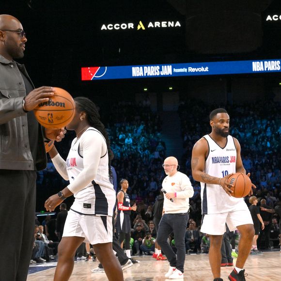 Teddy Riner - Match de gala NBA Jam team Teddy Riner contre team Esteban Ocon lors du NBA Paris Games 2025 à L'Accor Arena Bercy le 24 janvier 2025 © Ramsamy Veeren / Bestimage