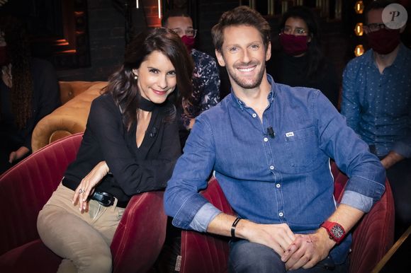 Exclusif - Romain Grosjean et sa femme Marion Jollès sur le plateau de l'émission On Est En Direct (OEED) du samedi 20/11/2021, présentée par L.Salamé et L.Ruquier - Paris 20/11/2021 - © Jack Tribeca / Bestimage
