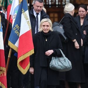 Marine Le Pen - Sortie de l'hommage à Jean-Marie Le Pen en l'église Notre-Dame du Val-de-Grâce à Paris le 16 janvier 2025.

© Cyril Moreau / Bestimage
