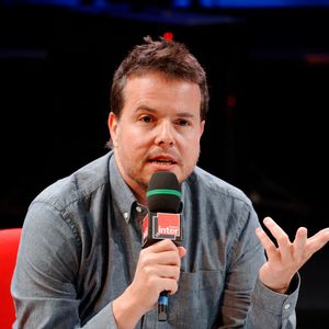 Nicolas Demorand assistant à la conférence de presse annuelle de la station de radio Radio France à Paris, France, 26 août 2015. Photo par Alban Wyters/ABACAPRESS.COM
