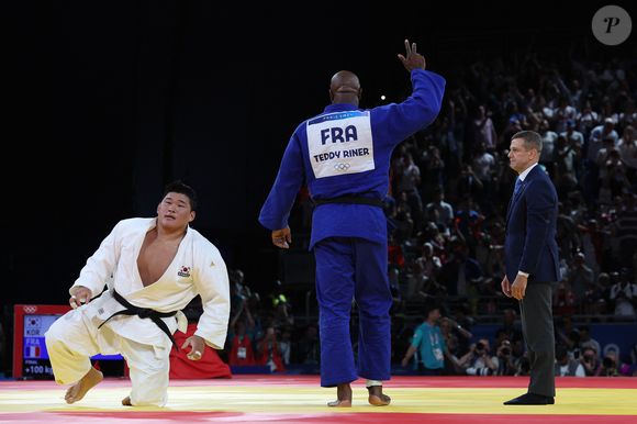 Véritable paradis personnalisé, la suite principale de l'hôtel met même à l'honneur un authentique kimono du judoka français.

Teddy Riner réagit après avoir remporté la médaille d'or dans le Judo masculin +100 kg aux Jeux Olympiques de Paris 2024.

© Mickael Chavet/ZUMA Press Wire
