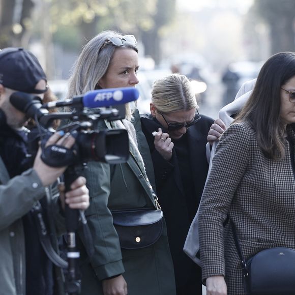 Audrey Salomone - Arrivées aux obsèques de Bruno Salomone en l'église Sainte-Anne de Polangis de Joinville-le-Pont (Val-de-Marne) le 23 mars 2026. © Cyril Moreau Dominique Jacovides / Bestimage