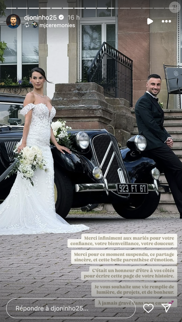 Jonathan Clauss et sa compagne Pauline se sont mariés.