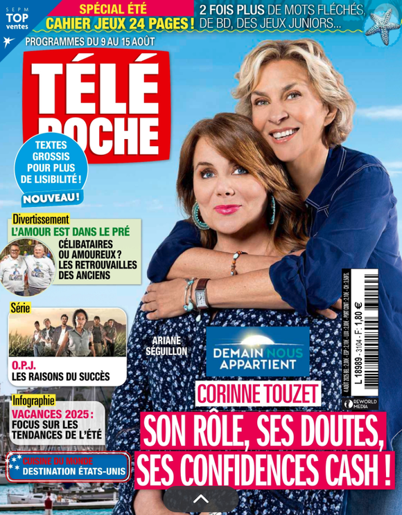 Couverture du magazine Télé Poche paru le lundi 4 août 2025.
Crédit : Télé Poche