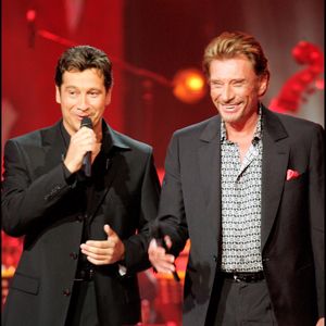 Exclusif - Johnny Hallyday invite Laurent Gerra pour l'émission spéciale de Michel Drucker qui est diffusée le 22 octobre sur France 2 Duo.