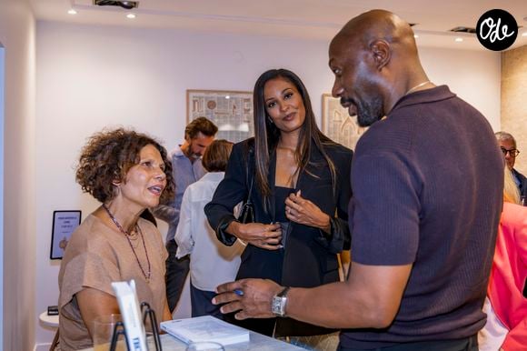 Exclusif - Véronique Bogdanoff, Harry Roselmack et sa femme Jennifer Galap - Soirée Igor et Grichka Bogdanoff pour la sortie du livre "Igor et Grichka - Chroniques de notre fratrie heureuse" à Paris le 8 septembre 2026. © Vincenzo Arnone/Bestimage
