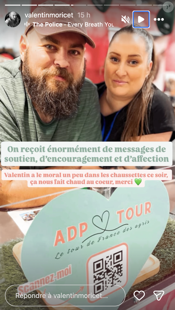 "On reçoit énormément de messages de soutien, d'encouragement et d'affection. Valentin a le moral un peu dans les chaussettes ce soir, ça nous fait chaud au coeur, merci", a réagi Laura sa compagne qui vit à ses côtés après la vague d'amour reçue. 

Valentin (L'amour est dans le pré), en couple avec Laura, donne de ses nouvelles