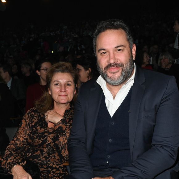 Exclusif - Bruce Toussaint et sa femme Catherine - People à la générale de l'opéra-rock "Starmania" à la Seine Musicale de Boulogne-Billancourtle 8 novembre 2022. © Dominique Jacovides-Coadic Guirec/Bestimage
