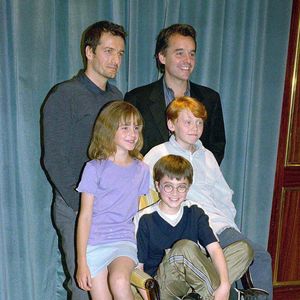 Emma Watson, Daniel Radcliffe, Rupert Grint, Chris Columbus, Daid Heyman à Londres. Photo par ALPHA AGENCY / BESTIMAGE