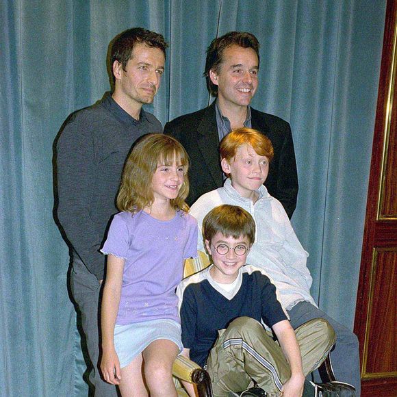 Emma Watson, Daniel Radcliffe, Rupert Grint, Chris Columbus, Daid Heyman à Londres. Photo par ALPHA AGENCY / BESTIMAGE