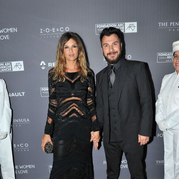 Exclusif - Michaël Youn et sa compagne Isabelle Funaro - Dîner de gala au profit de la Fondation ARC pour la recherche contre le cancer du sein à l'hôtel Peninsula à Paris le 1er octobre 2015. RACHID BELLAK / BESTIMAGE