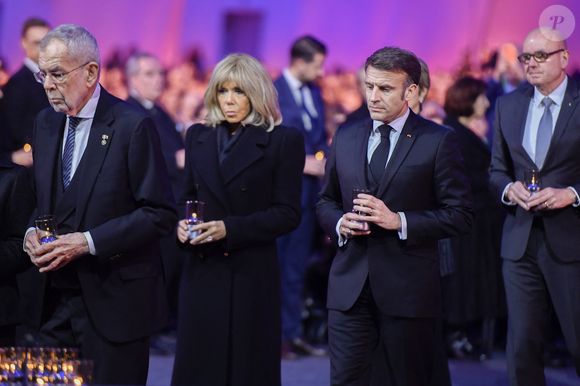 President Emmanuel Macron, Brigitte Macron - Les chefs d'État et les membres des familles royales assistent à la cérémonie de commémoration du 80ème anniversaire de la libération d'Auschwitz au Mémorial et musée d'Auschwitz-Birkenau le 27 janvier 2025.  
Crédit : GOFF INF / BESTIMAGE