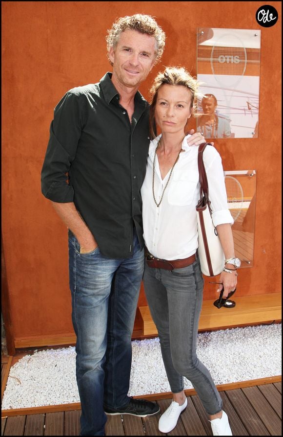 Denis Brogniart et sa femme Hortense à Roland Garros en 2011, Paris. Crédit Rindoff Jacovides / Bestimage
