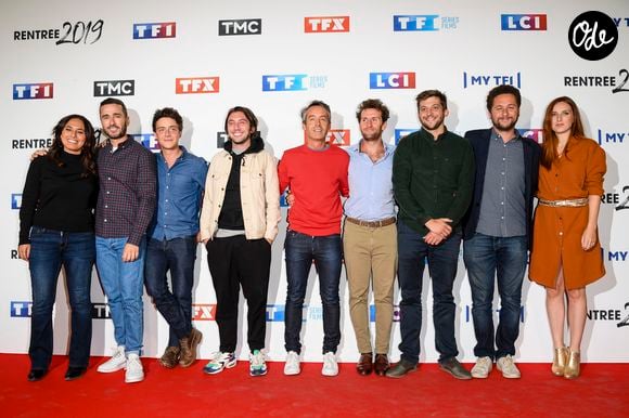 L'équipe de l'émission "Quotidien" : Salhia Brakhlia, Julien Bellver, Martin Weill, Etienne Carbonnier, Yann Barthès, Pablo Mira, Paul Larrouturou, Azzeddine Ahmed-Chaouch et Alison Wheeler - Soirée de rentrée 2019 de TF1 au Palais de Tokyo à Paris © Pierre Perusseau/Bestimage