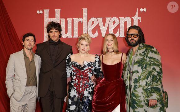 Jacob Elordi, Emerald Fennell, Margot Robbie et Shazad Latif - Avant-première du film "Hurlevent" au Grand Rex à Paris le 2 février 2026. © Coadic Guirec/Bestimage