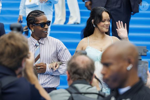 Rakim Athelaston Mayers aka ASAP Rocky et Robyn Rihanna Fenty photographiés lors de la première mondiale du nouveau film 'De Smurfen/ Les Schtroumpfs, le 28 juin 2025 à Bruxelles, Belgique. Photo by ABACAPRESS.COM