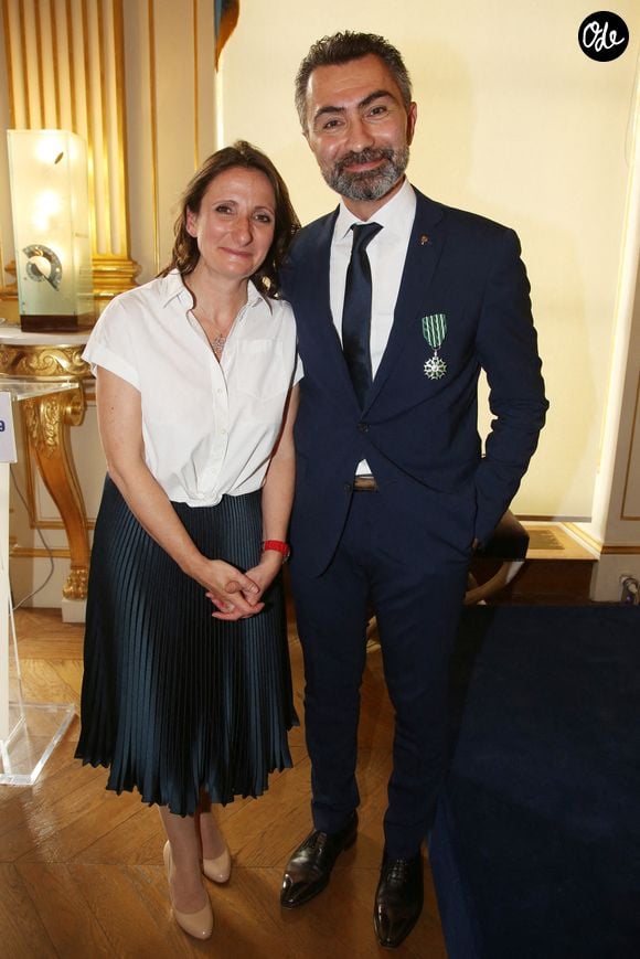 Anne-Sophie Pic et son mari David Sinapian assistent à la cérémonie au cours de laquelle Pierre Hermé a été nommé « Commandeur des Arts et des Lettres » et David Sinapian « Chevalier des Arts et des Lettres », à Paris, en France, le 23 septembre 2019. Photo de Jérôme Domine/ABACAPRESS.COM