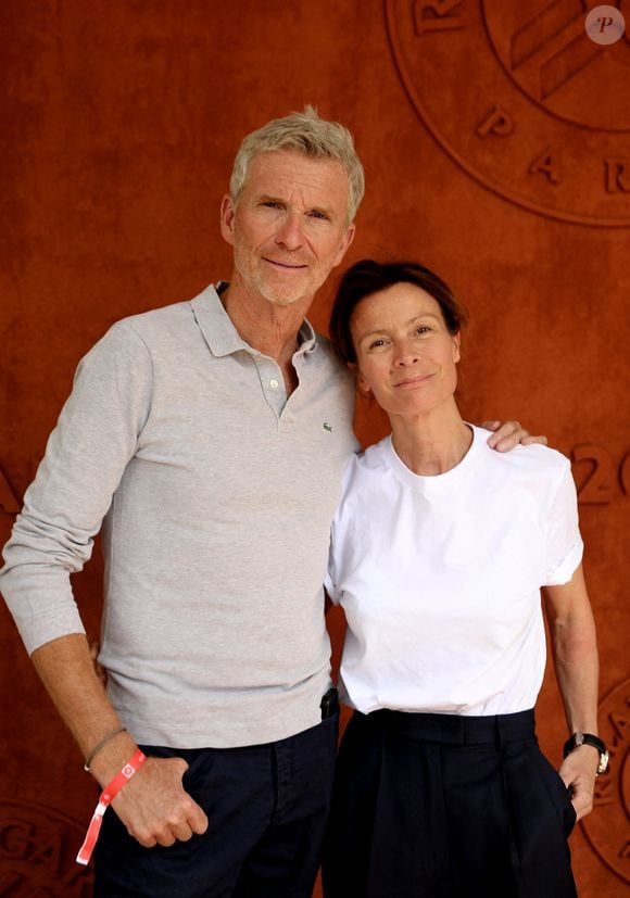 Denis Brogniart et sa femme Hortense au village (jour 9) lors des Internationaux de France de Tennis de Roland Garros 2022 à Paris, France, le 30 mai 2022. © Dominique Jacovides/Bestimage