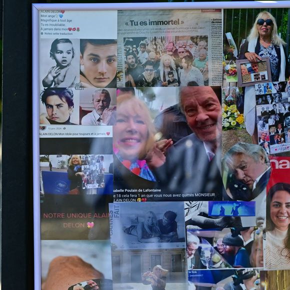 Exclusif - Un an jour pour jour après le décès d'Alain Delon, son fils Anthony (avec Loubo, le berger belge de son père) lui a rendu hommage au domaine familial de Douchy dans le Loiret, France, le 18 août 2025. © Christian Liewig/Bestimage