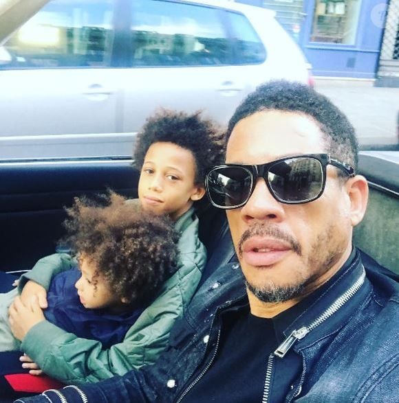 JoeyStarr en vadrouille avec ses fils Khalil et Marcello à Paris. Photo publiée sur Instagram le 2 juillet 2017.