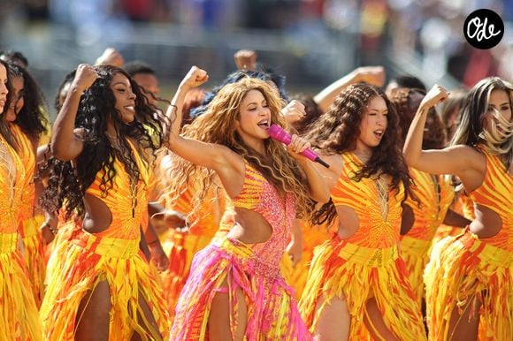 19 juillet 2026, East Rutherford (New Jersey, États-Unis) – La chanteuse colombienne et superstar Shakira s'est produite lors du spectacle de la mi-temps de la finale de la Coupe du monde de la FIFA 2026 opposant l'Espagne à l'Argentine, au MetLife Stadium d'East Rutherford, dans le New Jersey.

Crédit photo : Jess Stiles / ZUMA Press Wire / Bestimage.